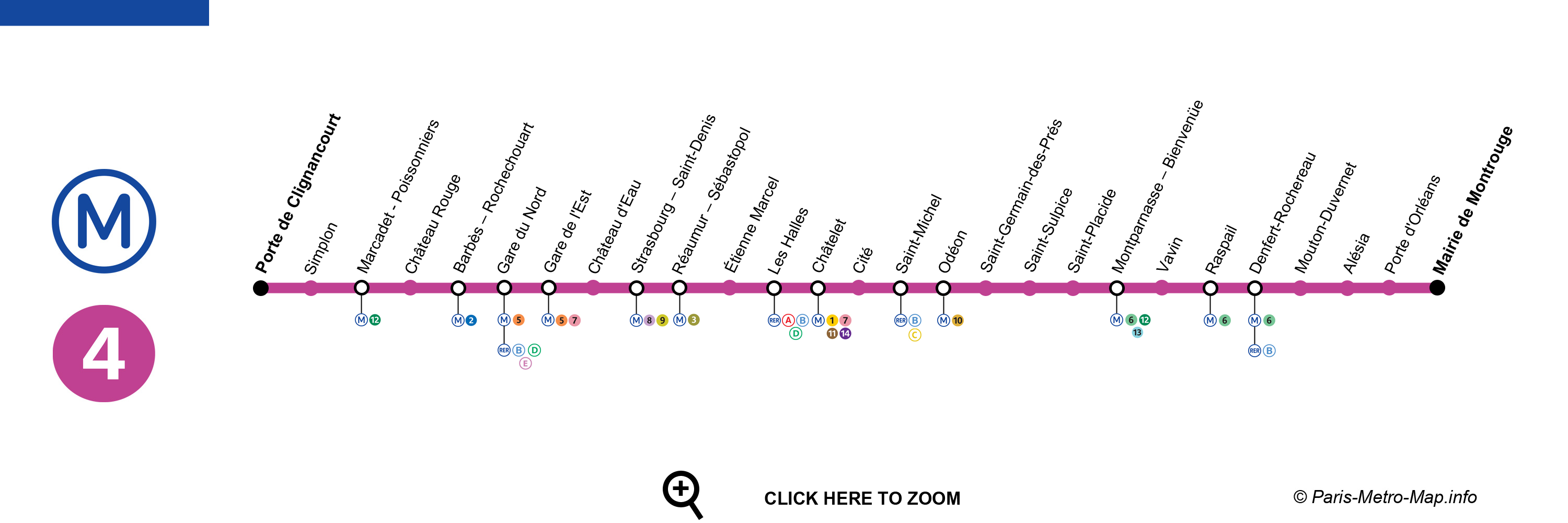 Paris Metro Line 4 Map Schedule Ticket Stations Tourist Info