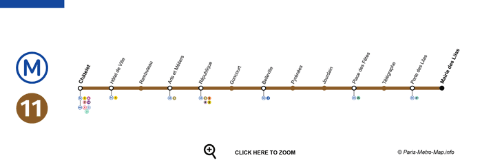 paris metro line 11 map