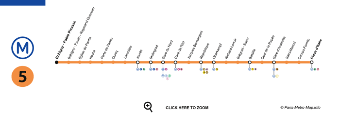 paris metro 5 map