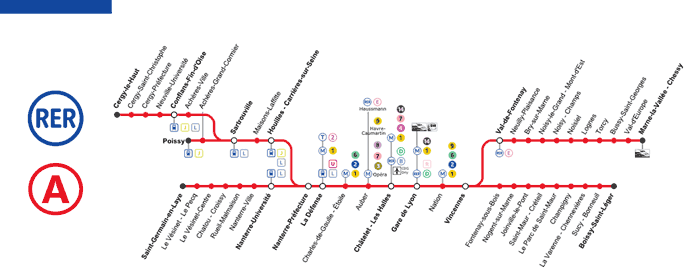 paris rer a map